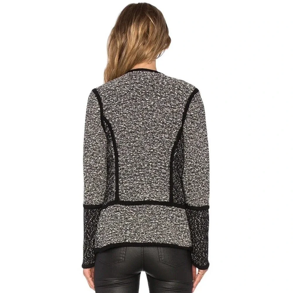 Vince Textured Drape Front Jacket Women‎ Small Black Gray Long Sleeves Career - Picture 9 of 15